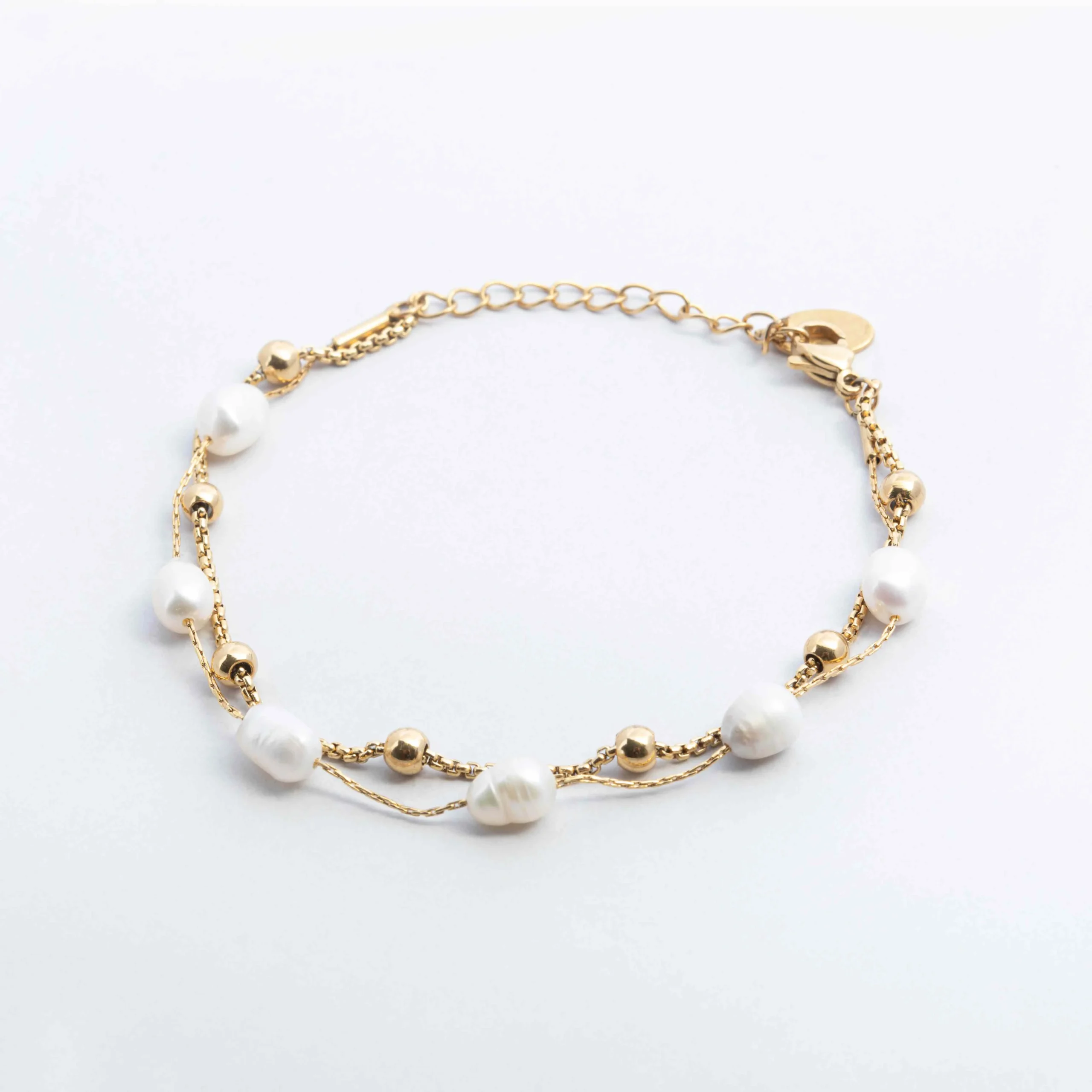 Gold Blob Pearl Bracelet