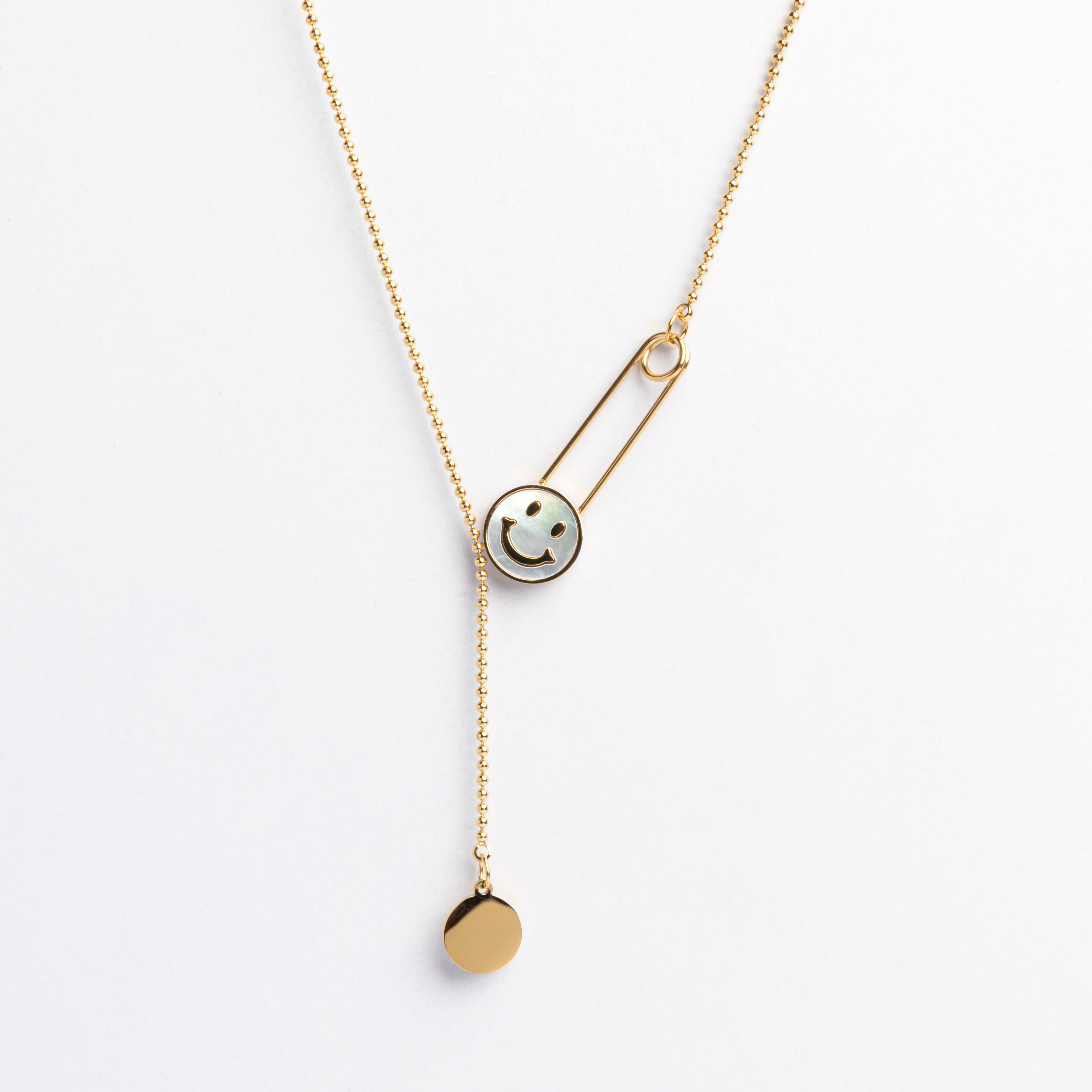 Gold Smiley Pin Chain