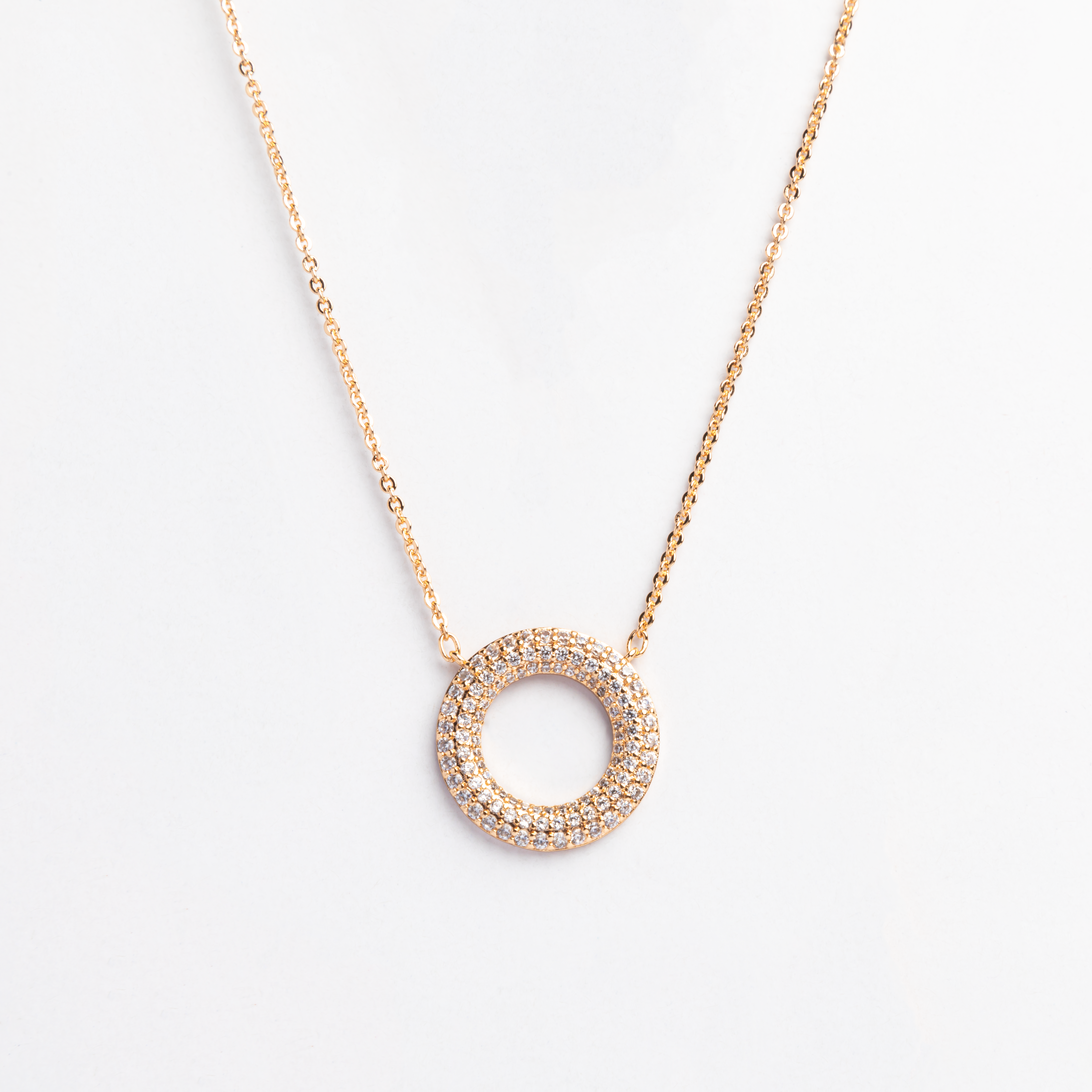 Rose Gold Double Circle Sparkle Chain