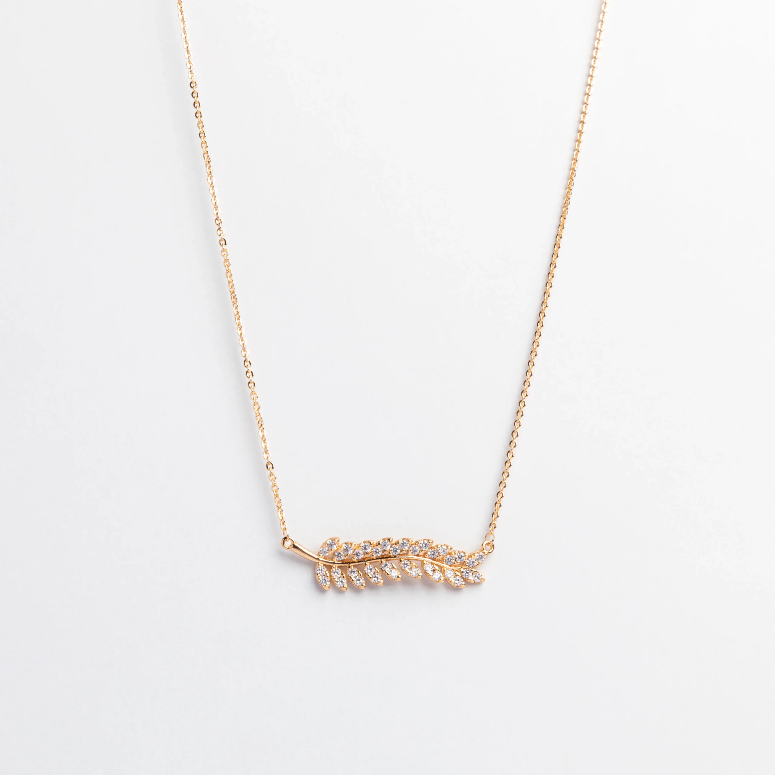 Rose Gold Sparkle Feather Chain
